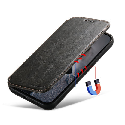 For iPhone 14 Pro Max Suteni J05 Leather Magnetic Magsafe Phone Case(Black) - iPhone 14 Pro Max Cases by Suteni | Online Shopping South Africa | PMC Jewellery | Buy Now Pay Later Mobicred