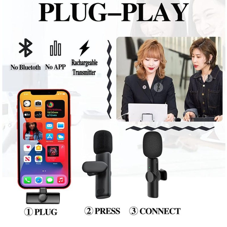 Bluetooth  Mini Microphone Wireless Lavalier Noise Reduction Microphone for iPhone / iPad, with 8 Pin Receiver & Single Microphone - Microphone by PMC Jewellery | Online Shopping South Africa | PMC Jewellery