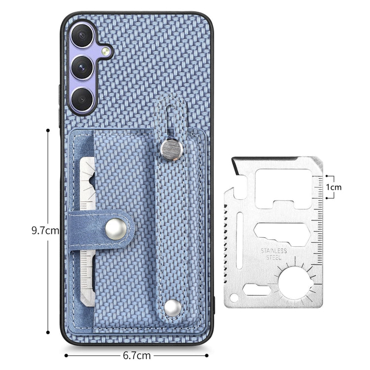 For Samsung Galaxy S25+ 5G Wristband Kickstand Wallet Back Phone Case with Tool Knife(Blue) - Galaxy S25+ 5G Cases by PMC Jewellery | Online Shopping South Africa | PMC Jewellery | Buy Now Pay Later Mobicred