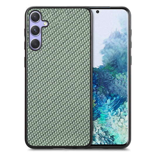 For Samsung Galaxy S25 5G Carbon Fiber Texture Leather Back Cover Phone Case(Green) - Galaxy Phone Cases by PMC Jewellery | Online Shopping South Africa | PMC Jewellery | Buy Now Pay Later Mobicred