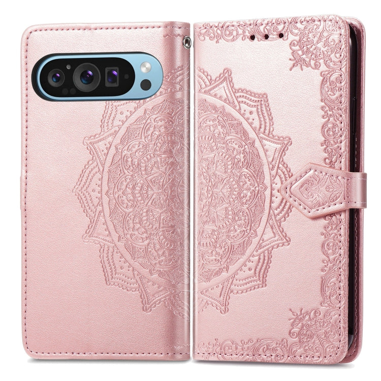 For Google Pixel 9 Mandala Flower Embossed Leather Phone Case(Rose Gold) - Google Cases by PMC Jewellery | Online Shopping South Africa | PMC Jewellery | Buy Now Pay Later Mobicred