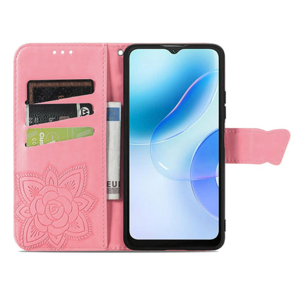 For Blackview A53 Butterfly Love Flower Embossed Leather Phone Case(Pink) - More Brand by PMC Jewellery | Online Shopping South Africa | PMC Jewellery | Buy Now Pay Later Mobicred