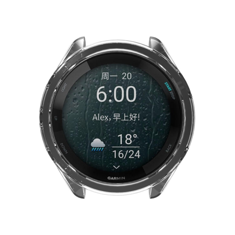 For Garmin Forerunner 265 ENKAY Hat-Prince Transparent TPU Frame Drop Protection Case(Grey) - Watch Cases by ENKAY | Online Shopping South Africa | PMC TechLife | Buy Now Pay Later Mobicred