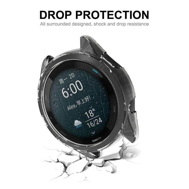 For Garmin Forerunner 265 ENKAY Hat-Prince Transparent TPU Frame Drop Protection Case(Blue) - Watch Cases by ENKAY | Online Shopping South Africa | PMC TechLife | Buy Now Pay Later Mobicred