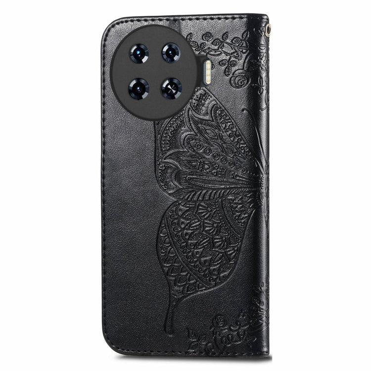 For Tecno Spark 20 Pro+ Butterfly Love Flower Embossed Leather Phone Case(Black) - Tecno Cases by PMC Jewellery | Online Shopping South Africa | PMC Jewellery | Buy Now Pay Later Mobicred