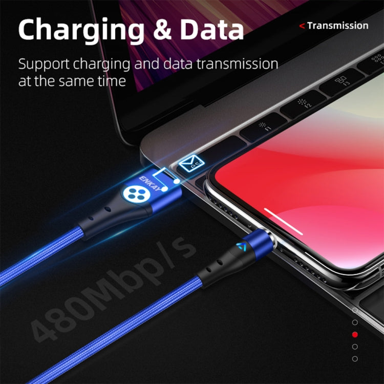 ENKAY 3A USB to 8 Pin Magnetic Fast Charging Data Cable with LED Light, Length:1m(Silver) - free shipping - PMC Jewellery - Order now!
