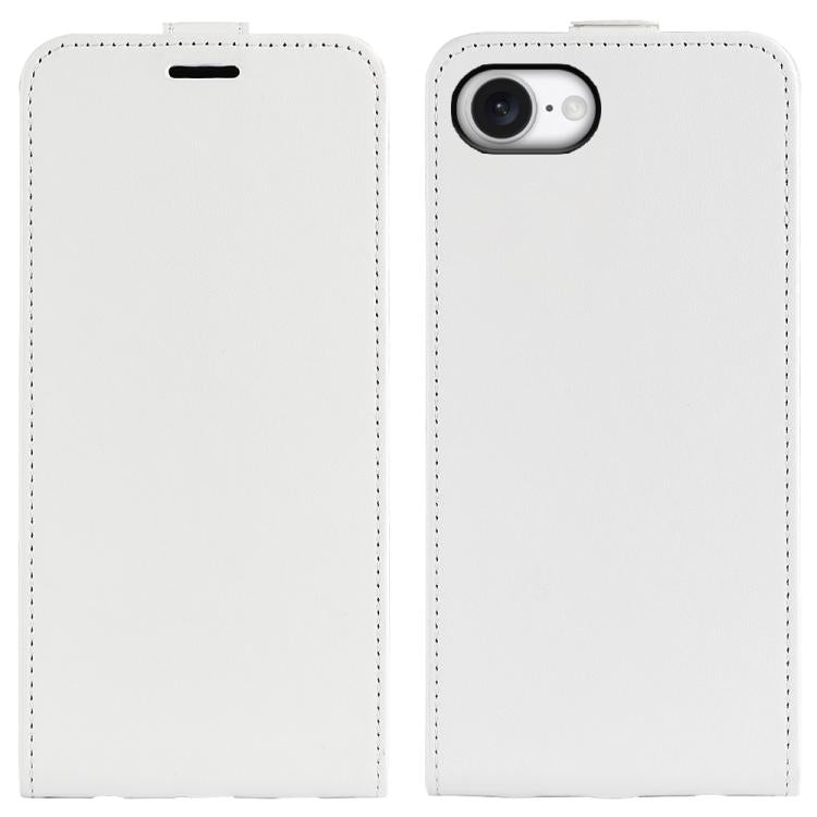 For iPhone 16e R64 Texture Single Vertical Flip Leather Phone Case(White) - iPhone 16e Cases by PMC TechLife | Online Shopping South Africa | PMC TechLife | Buy Now Pay Later Mobicred