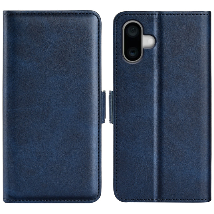 For iPhone 16 Plus Dual-side Magnetic Buckle Horizontal Flip Leather Phone Case(Dark Blue) - iPhone 16 Plus Cases by PMC TechLife | Online Shopping South Africa | PMC TechLife | Buy Now Pay Later Mobicred