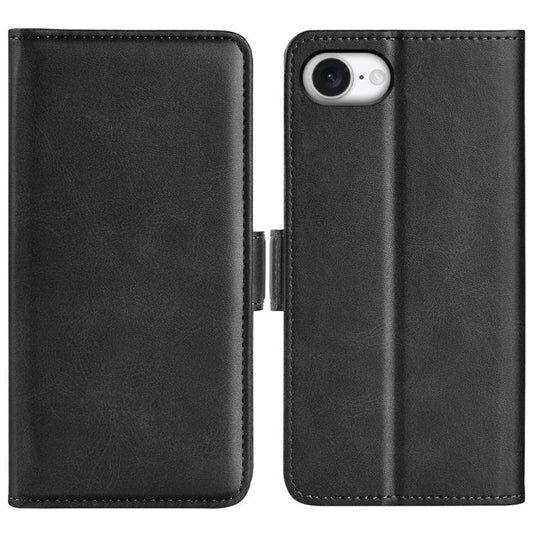 For iPhone 16e Dual-side Magnetic Buckle Horizontal Flip Leather Phone Case(Black) - iPhone 16e Cases by PMC Jewellery | Online Shopping South Africa | PMC Jewellery | Buy Now Pay Later Mobicred