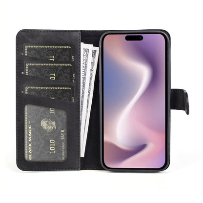 For iPhone 16 Plus Stitching Horizontal Flip Leather Phone Case(Black) - iPhone 16 Plus Cases by PMC Jewellery | Online Shopping South Africa | PMC Jewellery | Buy Now Pay Later Mobicred