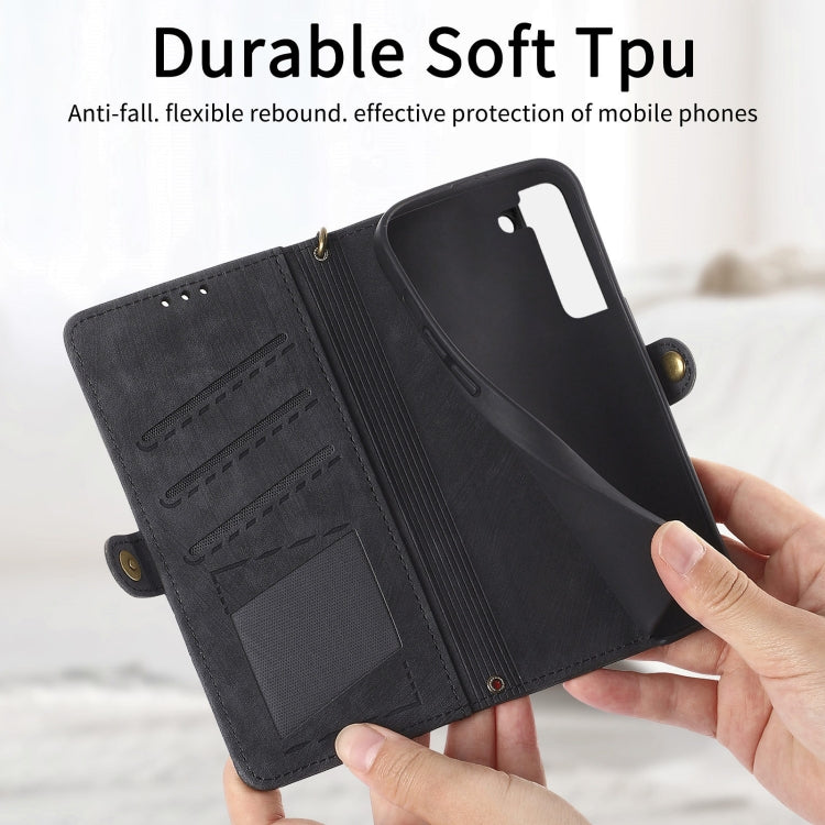 For Samsung Galaxy S20 Ultra Geometric Zipper Wallet Side Buckle Leather Phone Case(Black) - free shipping - PMC TechLife - Order now!
