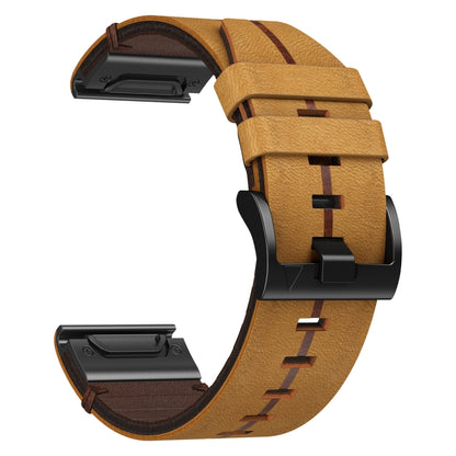 For Garmin Forerunner 955 22mm Leather Textured Watch Band(Brown) - Watch Bands by PMC Jewellery | Online Shopping South Africa | PMC Jewellery