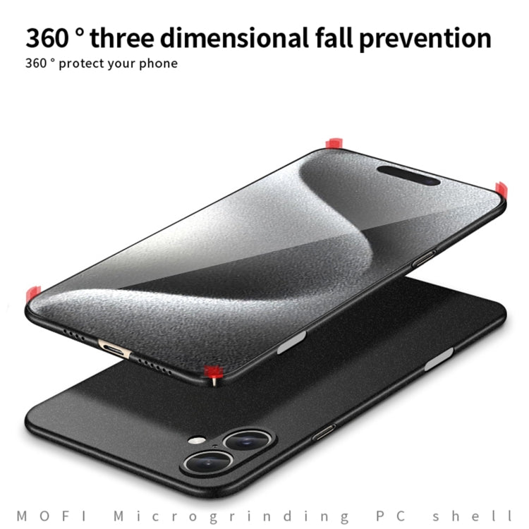 For iPhone 16 Plus MOFI Fandun Series Frosted PC Ultra-thin All-inclusive Phone Case(Black) - iPhone 16 Plus Cases by MOFI | Online Shopping South Africa | PMC Jewellery | Buy Now Pay Later Mobicred