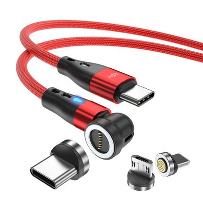 ENKAY PD60W Type-C to Type-C / 8 Pin / Micro USB Magnetic 540 Degrees Rotating Fast Charging Cable, Length:1m(Red) - Charging Cable & Head by ENKAY | Online Shopping South Africa | PMC Jewellery | Buy Now Pay Later Mobicred