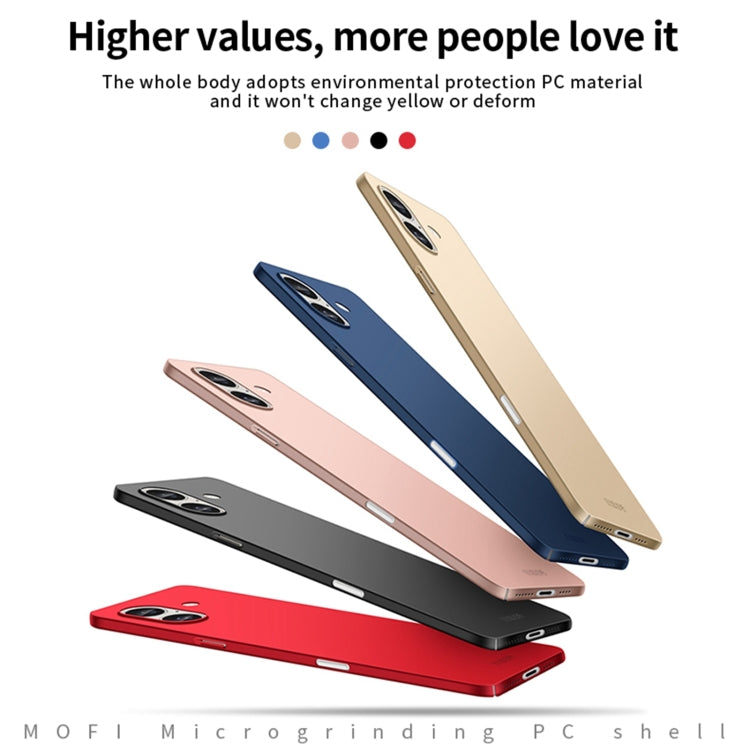 For iPhone 16 Plus MOFI Frosted PC Ultra-thin Hard Phone Case(Rose Gold) - iPhone 16 Plus Cases by MOFI | Online Shopping South Africa | PMC Jewellery | Buy Now Pay Later Mobicred