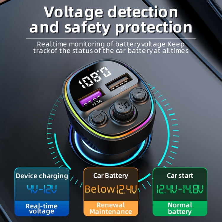 CS1 MP3 Player Bluetooth FM Transmitter 66W 3-In-1 Car Fast Charger - Car Charger by PMC TechLife | Online Shopping South Africa | PMC TechLife | Buy Now Pay Later Mobicred