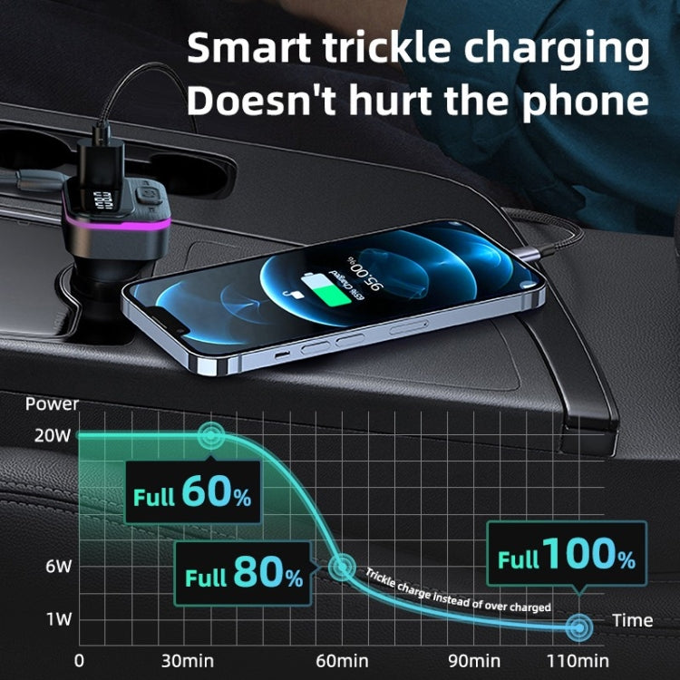 CS3 With 3 Charging Cables 66W Car Charger MP3 Player Bluetooth FM Transmitter - Car Charger by PMC TechLife | Online Shopping South Africa | PMC TechLife | Buy Now Pay Later Mobicred