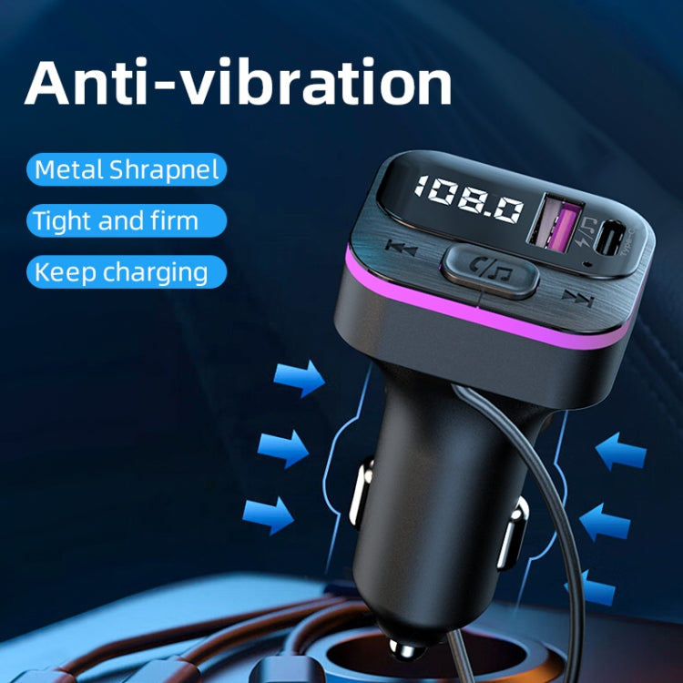 CS3 With 3 Charging Cables 66W Car Charger MP3 Player Bluetooth FM Transmitter - Car Charger by PMC TechLife | Online Shopping South Africa | PMC TechLife | Buy Now Pay Later Mobicred