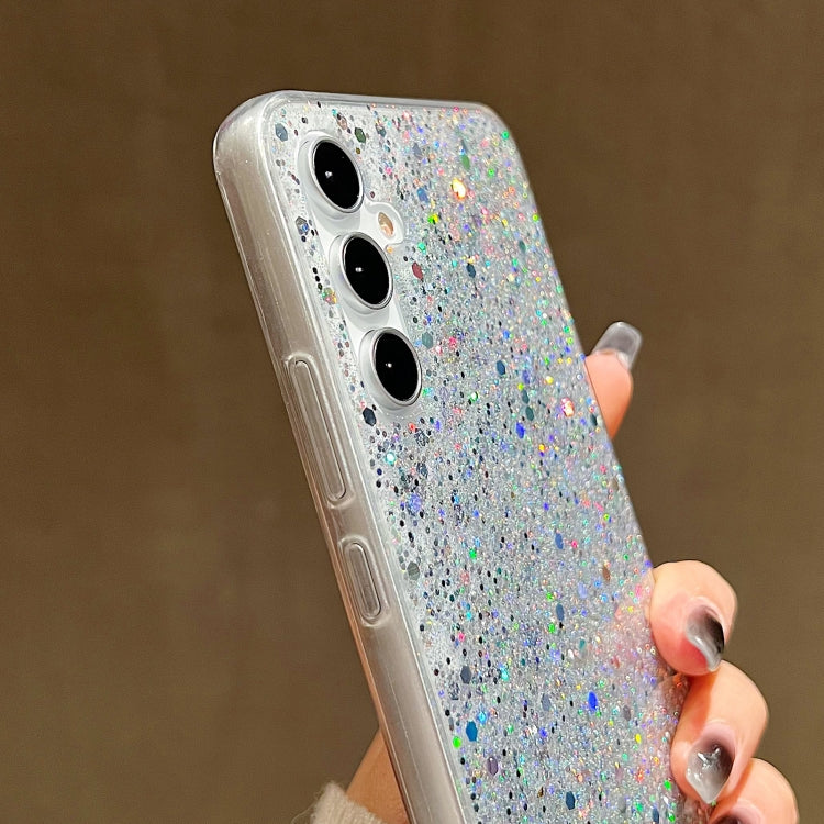 For Samsung Galaxy S24+ 5G Glitter Sequins Epoxy TPU Phone Case(Silver) - Galaxy S24+ 5G Cases by PMC Jewellery | Online Shopping South Africa | PMC Jewellery