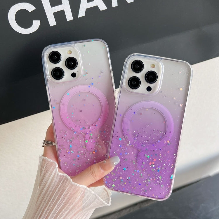 For iPhone 15 Plus MagSafe Glitter Hybrid Clear TPU Phone Case(Green) - iPhone 15 Plus Cases by PMC TechLife | Online Shopping South Africa | PMC TechLife