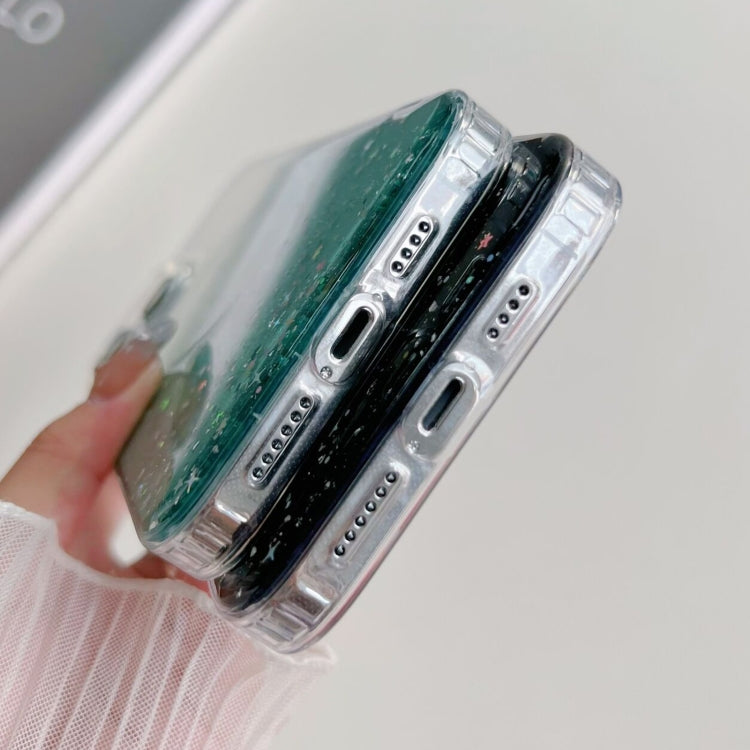 For iPhone 15 Plus MagSafe Glitter Hybrid Clear TPU Phone Case(Green) - iPhone 15 Plus Cases by PMC TechLife | Online Shopping South Africa | PMC TechLife