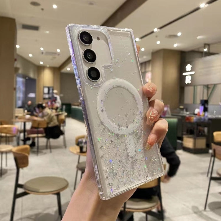 For Samsung Galaxy S23 5G Magsafe Glitter TPU Phone Protective Case(White) - Galaxy S23 5G Cases by PMC Jewellery | Online Shopping South Africa | PMC Jewellery