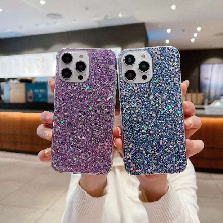 For iPhone 16 Pro Max Glitter Sequins Epoxy TPU Phone Case(Blue) - iPhone 16 Pro Max Cases by PMC TechLife | Online Shopping South Africa | PMC TechLife | Buy Now Pay Later Mobicred