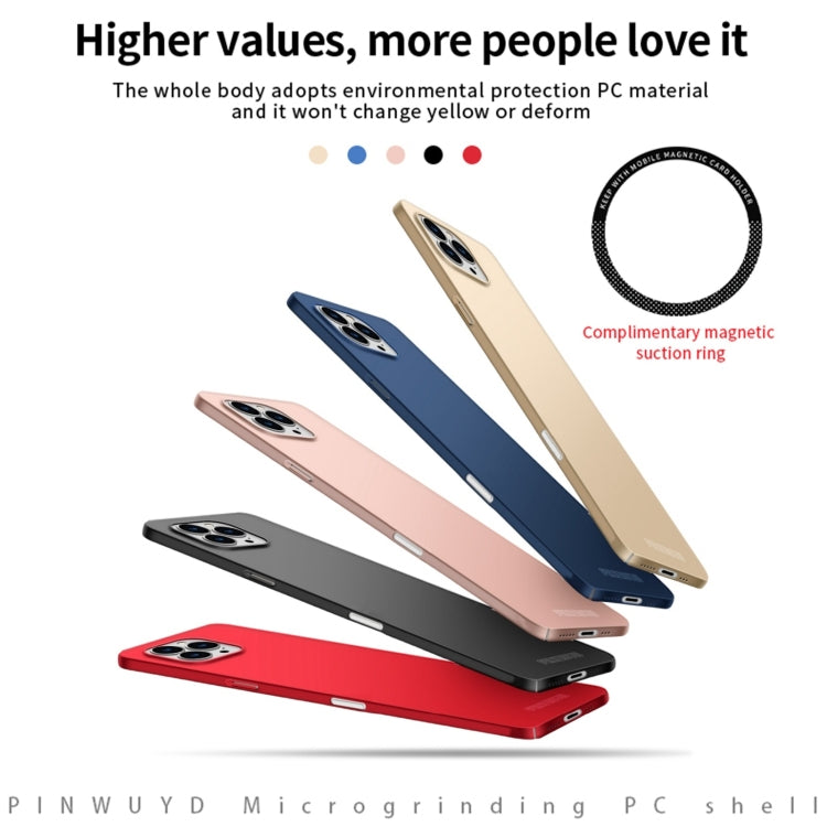 For iPhone 16 Pro PINWUYO Micro-Frosted PC Ultra-thin Hard Phone Case with Magsafe Magnetic Ring(Blue) - iPhone 16 Pro Cases by PINWUYO | Online Shopping South Africa | PMC Jewellery | Buy Now Pay Later Mobicred