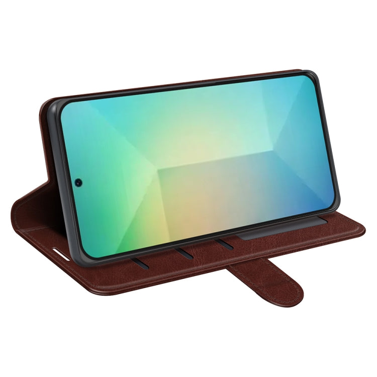 For Samsung Galaxy S25 5G R64 Texture Horizontal Flip Leather Phone Case(Brown) - Galaxy S25 5G Cases by PMC Jewellery | Online Shopping South Africa | PMC Jewellery | Buy Now Pay Later Mobicred