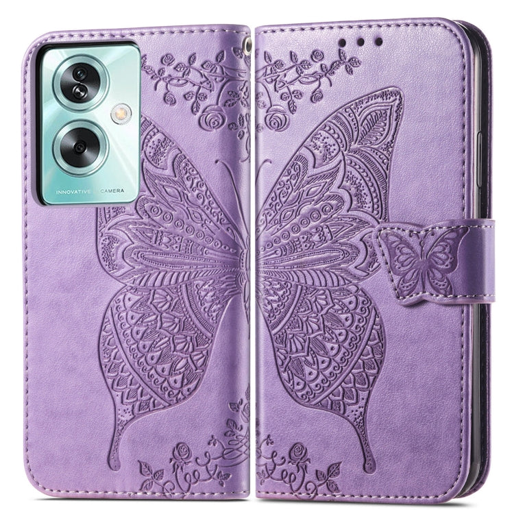 For OPPO A79 5G / A2 5G Butterfly Love Flower Embossed Leather Phone Case(Light Purple) - OPPO Cases by PMC Jewellery | Online Shopping South Africa | PMC Jewellery