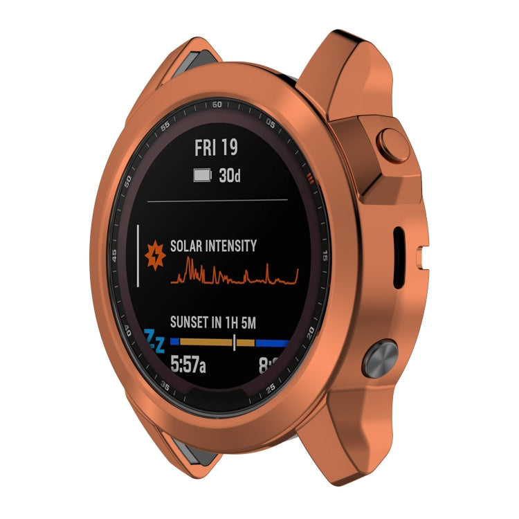 For Garmin Epix Pro 42mm Half Package Electroplated TPU Watch Protective Case(Gold) - Watch Cases by PMC TechLife | Online Shopping South Africa | PMC TechLife
