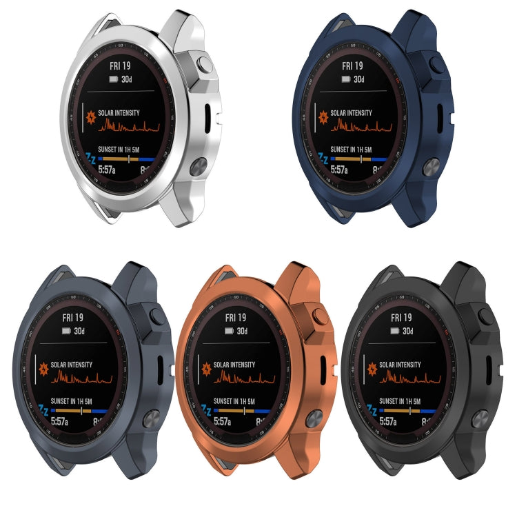 For Garmin Fenix 7S Pro Half Package Electroplated TPU Watch Protective Case(Black) - Watch Cases by PMC TechLife | Online Shopping South Africa | PMC TechLife