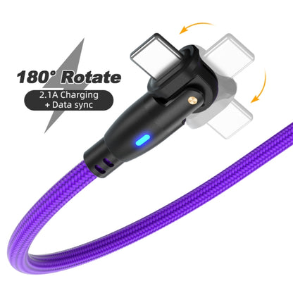 ENKAY 180 Degrees Rotating USB to 8 Pin Charging Data Cable with LED Light, Length:2m(Purple) - Normal Style Cable by ENKAY | Online Shopping South Africa | PMC Jewellery | Buy Now Pay Later Mobicred