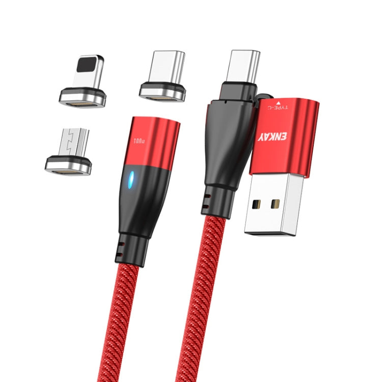 ENKAY 6-in-1 PD100W USB-A / Type-C to Type-C / 8 Pin / Micro USB Magnetic Fast Charging Cable, Cable Length:1m(Red) - Charging Cable & Head by ENKAY | Online Shopping South Africa | PMC Jewellery | Buy Now Pay Later Mobicred