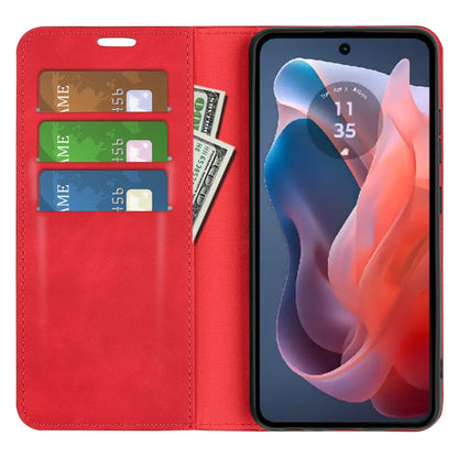 For Motorola Moto G Play 2024 Retro-skin Magnetic Suction Leather Phone Case(Red) - Motorola Cases by PMC Jewellery | Online Shopping South Africa | PMC Jewellery | Buy Now Pay Later Mobicred