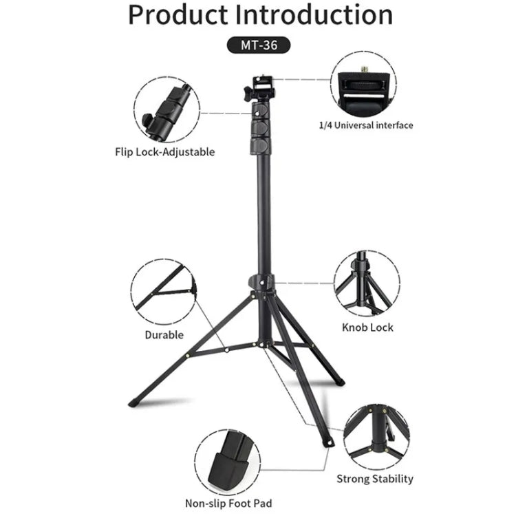 JMARY MT-36 4 Sections Adjustable Camera Stand Tripod 67-inch Live Streaming Phone Tripod - free shipping - PMC TechLife - Order now!