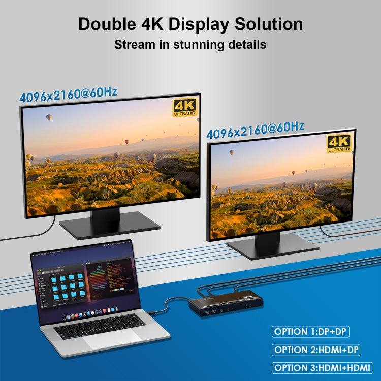 Wavlink UG69PD2 Dual 4K Fast Charging Integrated Docking Station, Plug:US Plug - free shipping - PMc TechLife - Order now!