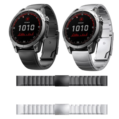For Garmin Fenix 7 Solar 22mm Titanium Alloy Quick Release Watch Band(Black) - Watch Bands by PMC Jewellery | Online Shopping South Africa | PMC Jewellery