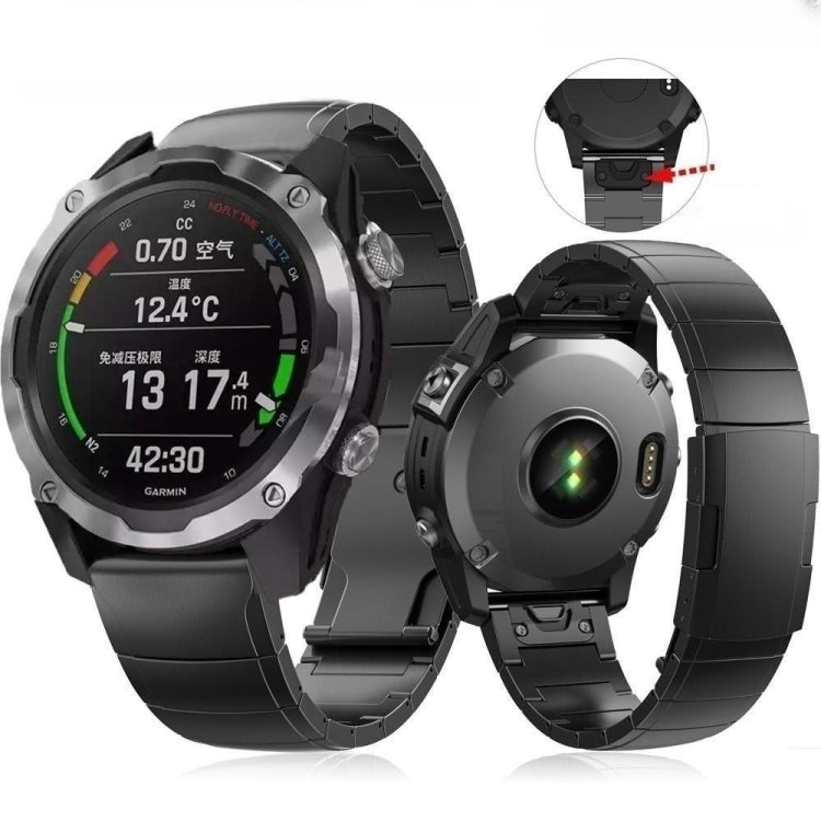 For Garmin Instinct 22mm Titanium Alloy Quick Release Watch Band(Black) - Watch Bands by PMC TechLife | Online Shopping South Africa | PMC TechLife