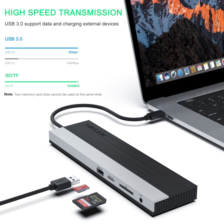 Wavlink UMD03 Triple Display Adapter Type-C Hub 12 in 1 Docking Station - free shipping - PMC TechLife - Order now!