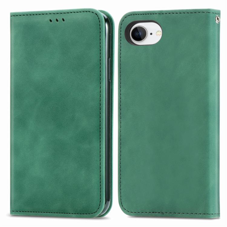 For iPhone 16e Retro Skin Feel Magnetic Flip Leather Phone Case(Green) - iPhone 16e Cases by PMC TechLife | Online Shopping South Africa | PMC TechLife | Buy Now Pay Later Mobicred