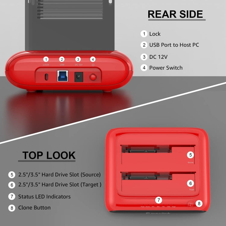 Wavlink ST341U Dual Bay External Hard Drive Docking Station Support Offline Clone Function(EU Plug) - HDD Enclosure by WAVLINK | Online Shopping South Africa | PMC Jewellery | Buy Now Pay Later Mobicred