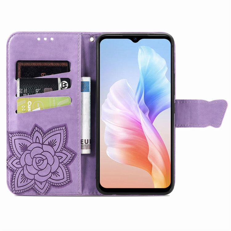 For DOOGEE X98 Pro / X98 Butterfly Love Flower Embossed Leather Phone Case(Purple) - Doogee Cases by PMC Jewellery | Online Shopping South Africa | PMC Jewellery | Buy Now Pay Later Mobicred