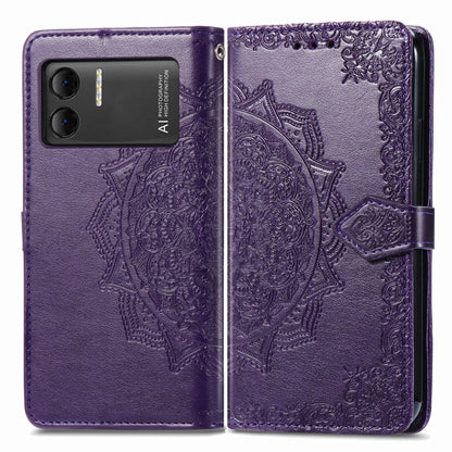 For DOOGEE X98 Pro / X98 Mandala Flower Embossed Leather Phone Case(Purple) - Doogee Cases by PMC Jewellery | Online Shopping South Africa | PMC Jewellery | Buy Now Pay Later Mobicred
