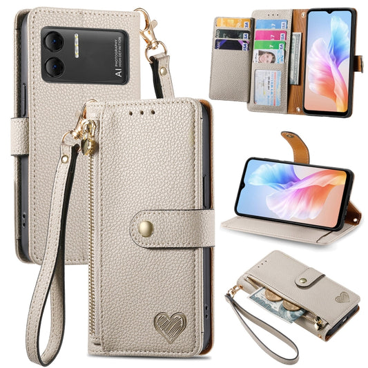 For DOOGEE X98 Pro / X98 Love Zipper Lanyard Leather Phone Case(White) - Doogee Cases by PMC Jewellery | Online Shopping South Africa | PMC Jewellery | Buy Now Pay Later Mobicred