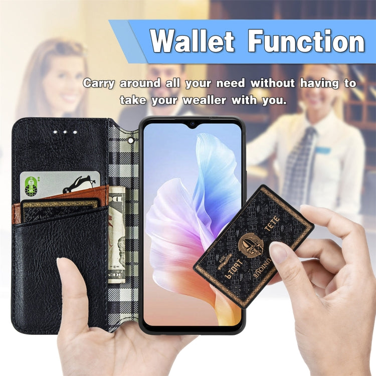For DOOGEE X98 Pro / X98 Cubic Grid Pressed Magnetic Leather Phone Case(Green) - Doogee Cases by PMC TechLife | Online Shopping South Africa | PMC TechLife | Buy Now Pay Later Mobicred