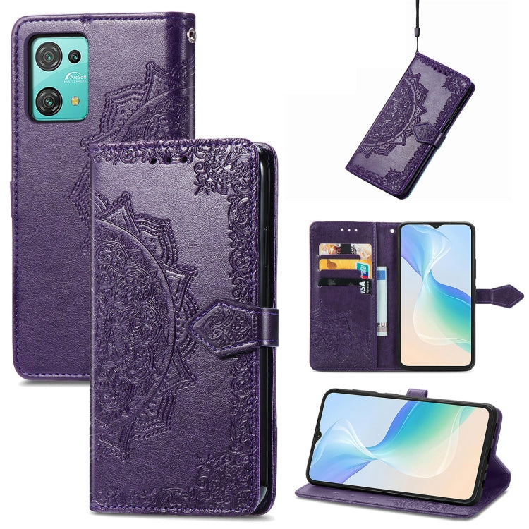 For Blackview C30 Mandala Flower Embossed Leather Phone Case(Purple) - More Brand by PMC Jewellery | Online Shopping South Africa | PMC Jewellery