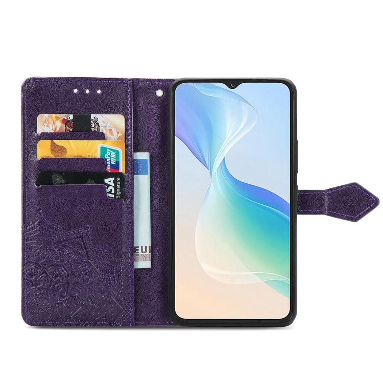 For Blackview C30 Mandala Flower Embossed Leather Phone Case(Purple) - More Brand by PMC Jewellery | Online Shopping South Africa | PMC Jewellery