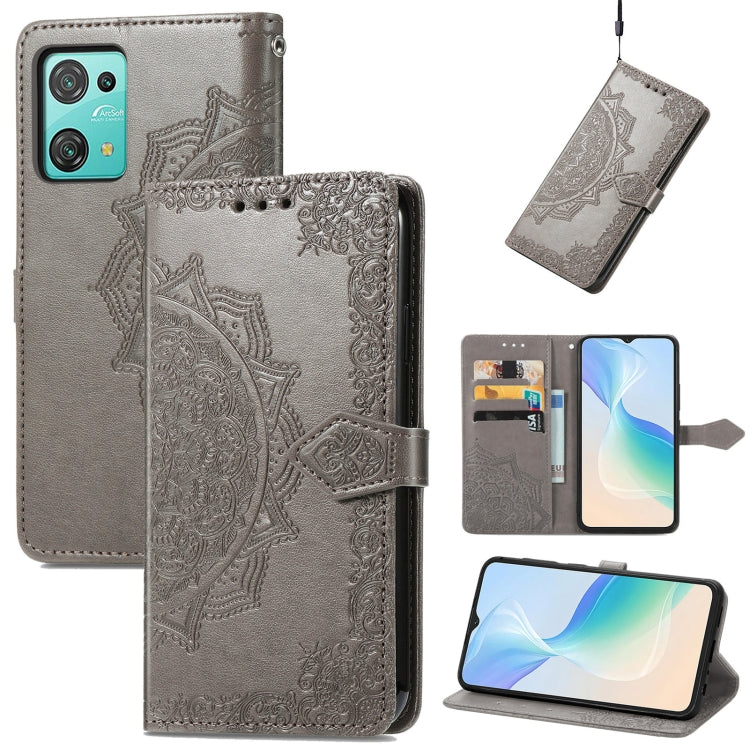 For Blackview C30 Pro Mandala Flower Embossed Leather Phone Case(Gray) - More Brand by PMC Jewellery | Online Shopping South Africa | PMC Jewellery