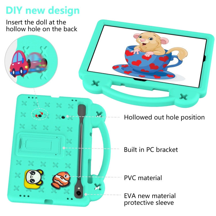 For Samsung Galaxy Tab S9 X710/X716B Handle Kickstand Children EVA Shockproof Tablet Case(Mint Green) - Galaxy Tab S9 Cases by PMC Jewellery | Online Shopping South Africa | PMC Jewellery | Buy Now Pay Later Mobicred